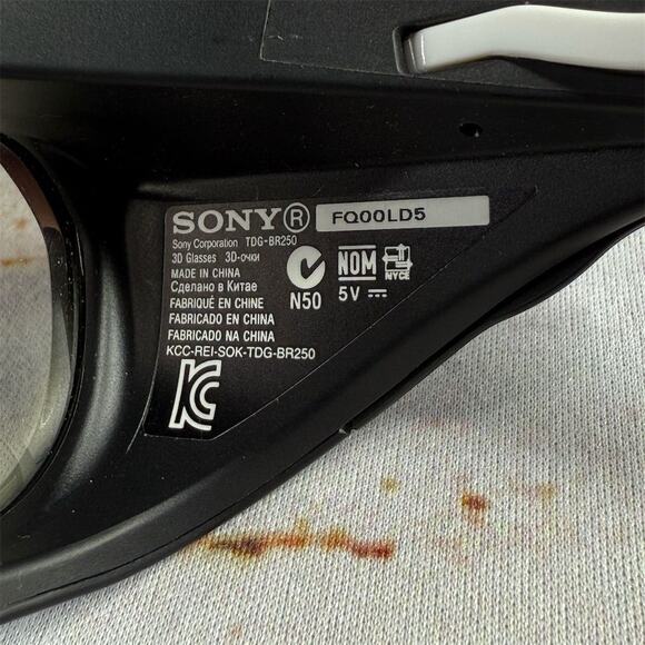 Sony 3D Active Shutter Glasses TDG-BR250 White for Video Game Console - Picture 3 of 5